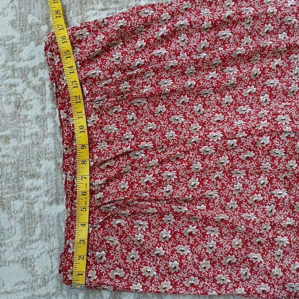 Talbots Petite Floral High Waisted High Rise Pleated Pants M Red White - Picture 12 of 16